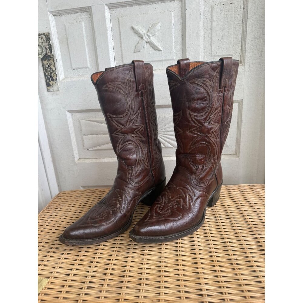 Vintage 80's Texas Brand Mens Western Boot Size 10D Leather - Picture 13 of 16